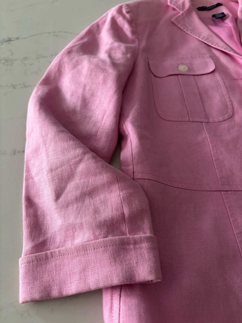 Chaps Pink Tailored Button-Front Blazer - Picture 6 of 8